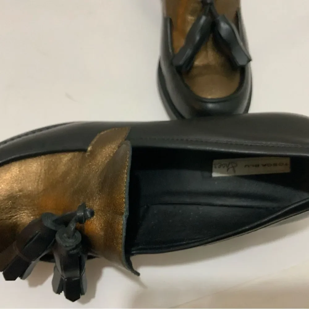 Tosca Blu tassel  Shoe bronze black leather Size 41 EUR / 9 US